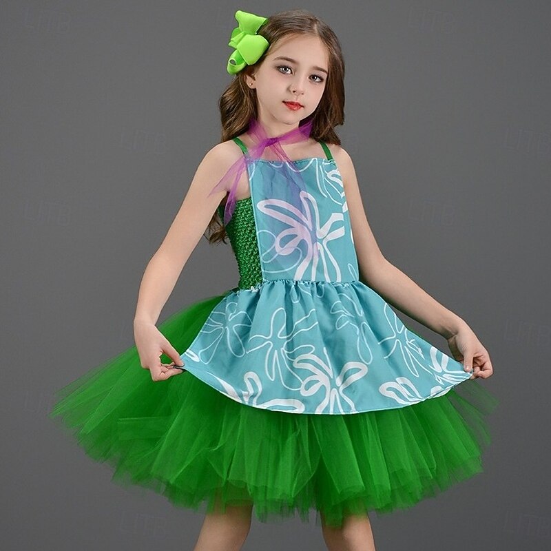 Inside Out 2 Princess Disgust Joy Outfits Costume Tutu Cosplay Movie Cosplay for Girls' Kids Children's Day Masquerade Party / Evening2