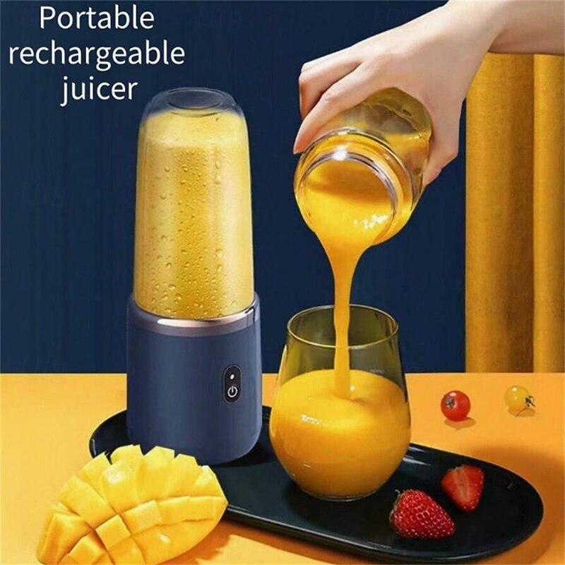 1pc Dual Cup Electric Juicer Portable Rechargeable Juice Blender Cup Multi-Function Fruit & Vegetable Juice Maker Cup For Home Kitchen Car Charging Power Bank & Laptop Charging Outdoor Picnic3