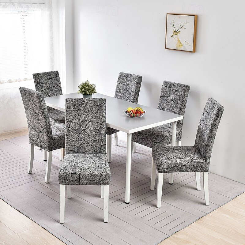 Floral Dining Chair Cover Super Fit Stretch Removable Washable High Back Dining Chair Cover Seat Slipcover for Hotel Dining Room Ceremony Banquet Wedding Party