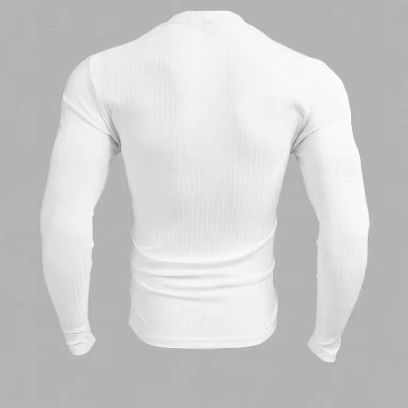 Men's T Shirt Muscle Shirt Ribbed Knit tee Long Sleeve Shirt Long Sleeve V Neck Spring &  Fall Plain Fashion Designer Casual Street Sports Holiday Black White Pink Top Tee for Men2