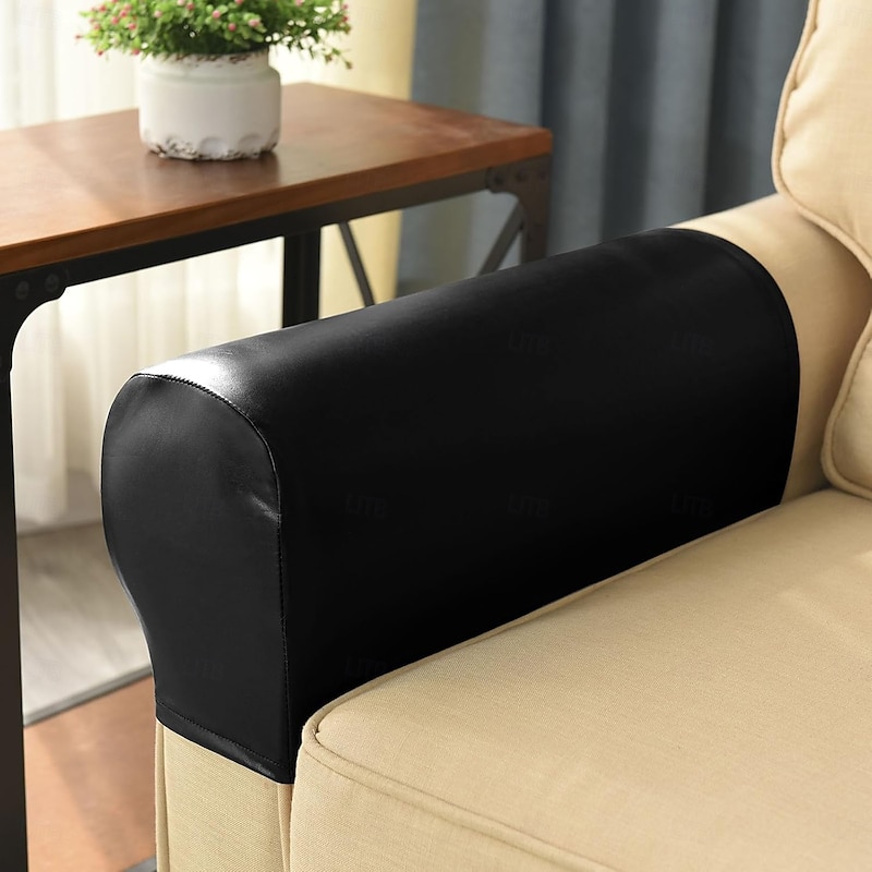 Sofa Armrest Cover Ultra Thick and Soft PU Leather Stretch Sofa Arm Cover for Recliners Sofas Chairs Loveseats Elastic Waterproof Furniture Armrest Protector for Couch2