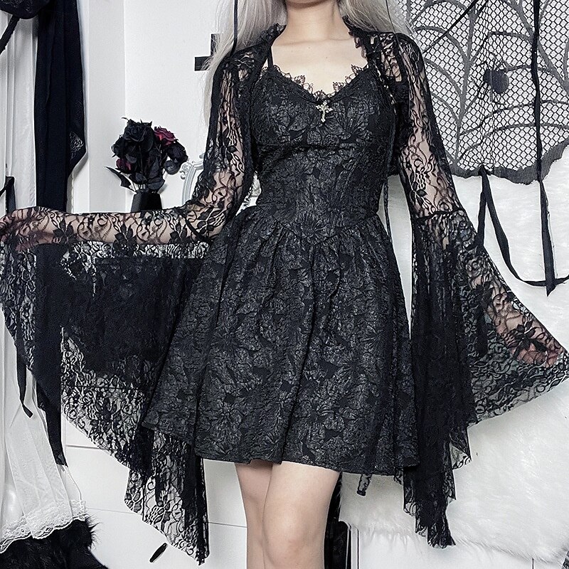 Retro Vintage Gothic Lolita Masquerade Shawls Goth Girl Lace Fancy Dress Women's Fantasy Steampunk Masquerade Party / Evening Adults' Shawl3