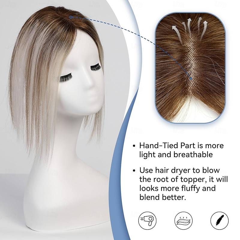 Women's Remy Human Hair Toupees Straight Capless Women / Classic / Best Quality Party / Party / Evening / Evening Party4