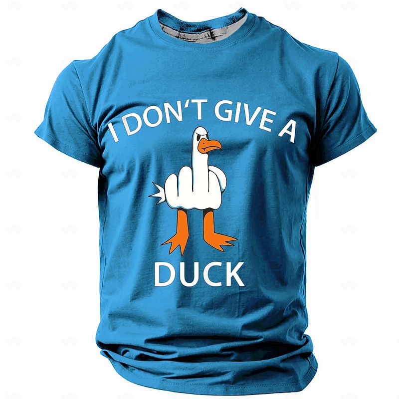 Men's Funny Graphic T-Shirt - 'I Don't Give A Duck' Pun Design Short Sleeve Tee