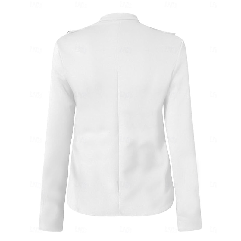 Women's Fashion Streetwear Blazer Sweatpants Long Sleeve Shirt Collar Plain Work WorkWear Black White Navy Blue Fall Regular Fit2