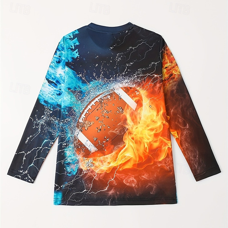 Boys 3D Graphic Sweatshirt Long Sleeve Spring Fall Fashion Basic Kids 4-12 Years Crew Neck Outdoor Casual Daily Regular Fit3
