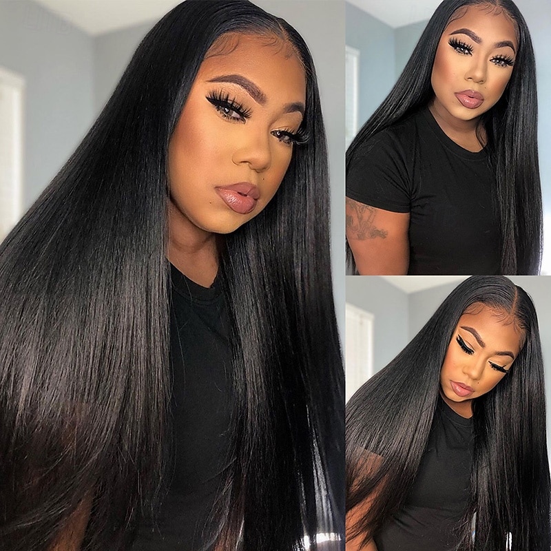 4*6 Lace Frontal Wig Transparent Lace Wig Long Straight  Human Hair Wigs 12-28Inch