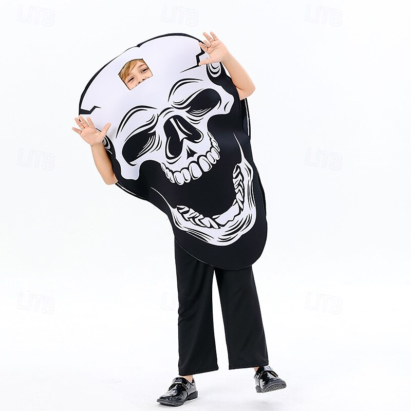 Skull Skeleton Halloween Costume Scary Costume Kid's Adults' Men's Women's Boys' Masquerade Party / Evening Easy Halloween Costumes Dress Up3