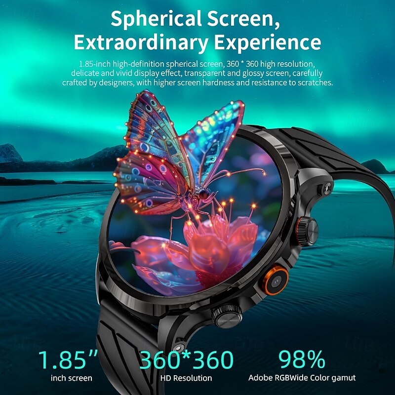 LOKMAT APPLLP 8 PRO Smart Watch 1.85 inch 4G LTE Cellular Smartwatch Phone 3G 4G Bluetooth Pedometer Call Reminder Sleep Tracker Compatible with Null Women Men GPS Hands-Free Calls Media Control IPX-42