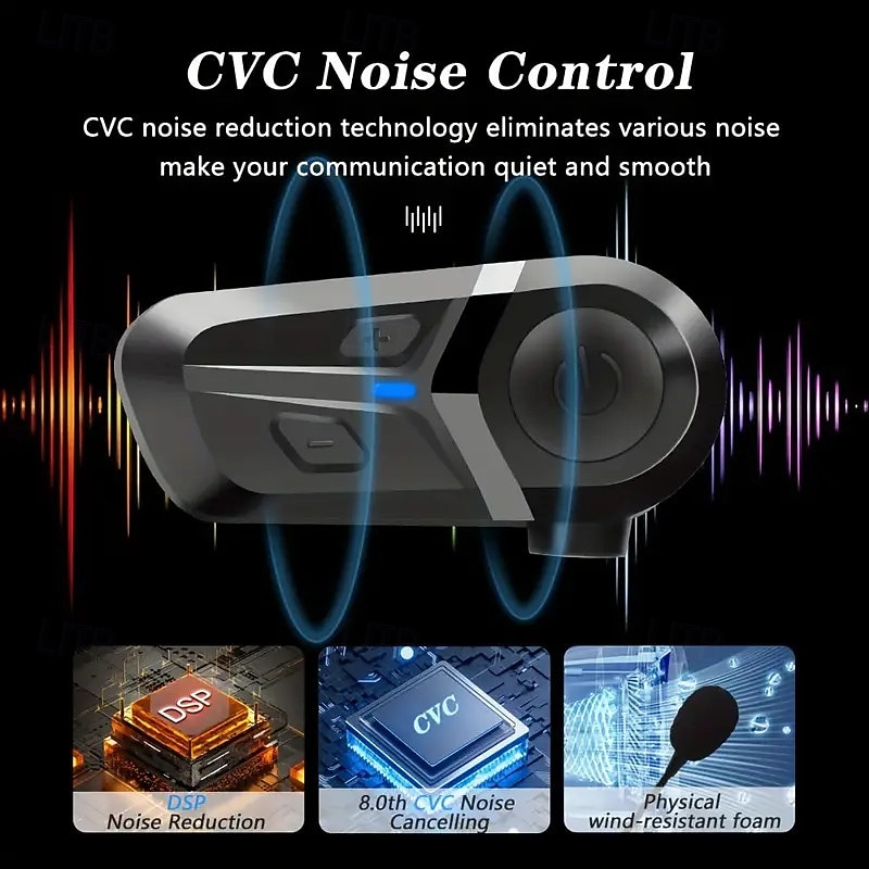 Motorcycle Wireless 5.3 Helmet Headset Earphone Wireless Hands-Free Call Kit Stereo Anti-Interference Music Player Speaker2