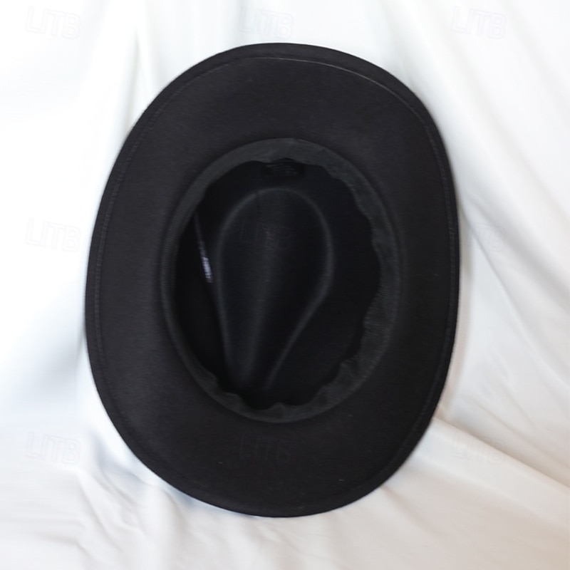 Solid Color Unisex Punk Western Cowboy Hat With Knitted Felt4
