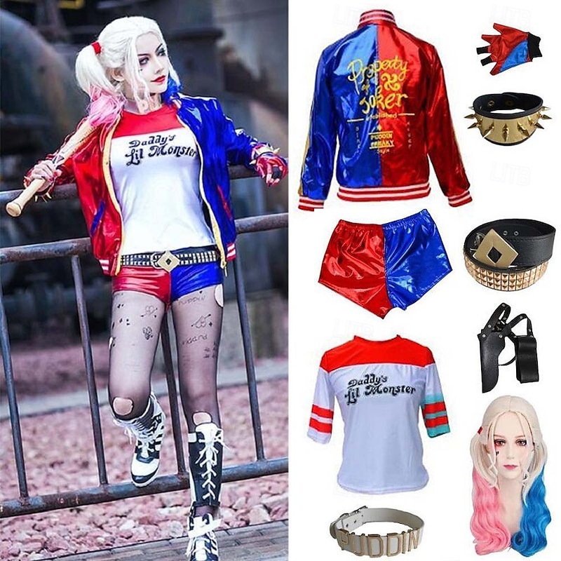 Harley Quinn Joker Suicide Squad Cosplay Costume Outfits Cosplay Costume Movie Cosplay for Women's Girls' Kid's Adults' Halloween Children's Day