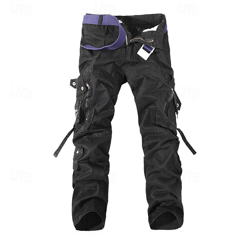 Men's Cargo Pants Tactical Pants Trousers Buttons Multi Pocket Plain Wearable Outdoor Daily Camping & Hiking Fashion Classic Grass Green Black4