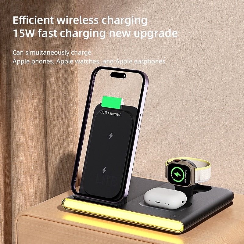 Wireless Charger Charging Station 8 Port Multi USB Charger Station ROHS CE Certified FCC Fast Wireless Charging MagSafe Magnetic For Cellphone Tablet iPhone iPad Cell Phone Tablets 1 PC
