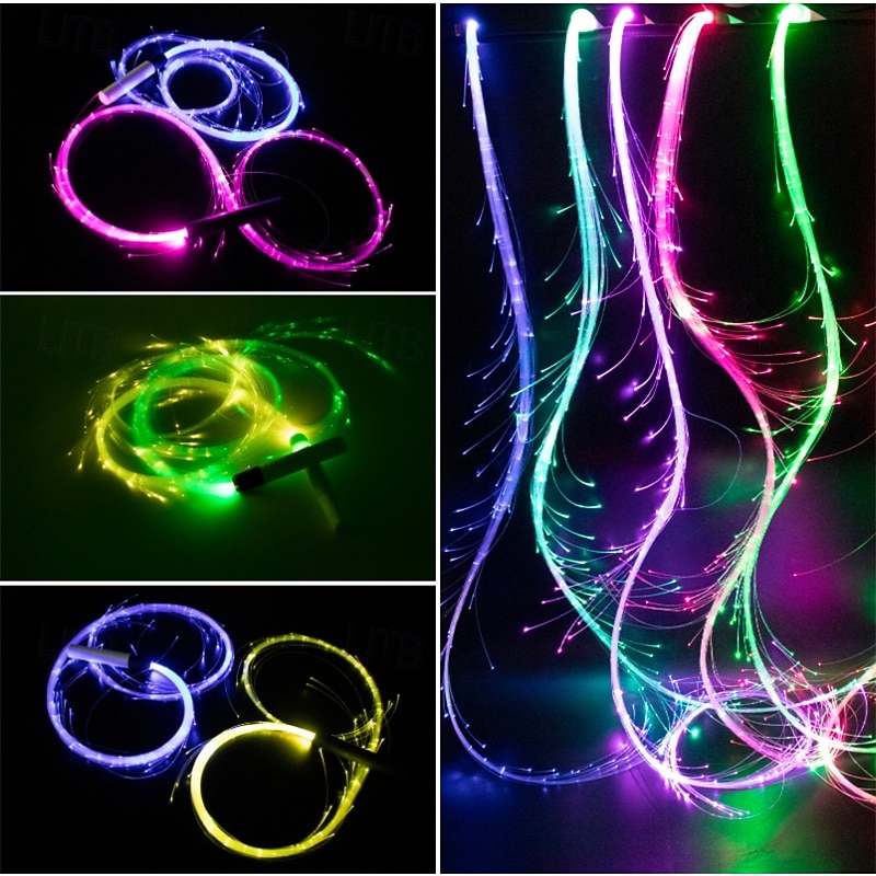 Colorful LED Dancing Flash Fiber Optic Whip Night Scene Christmas Atmosphere Props 360 Degree Rotating Dance Whip2
