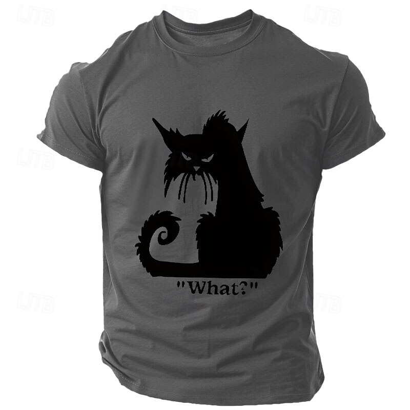 Men's Grumpy Cat "What?" Graphic Short Sleeve T-Shirt4