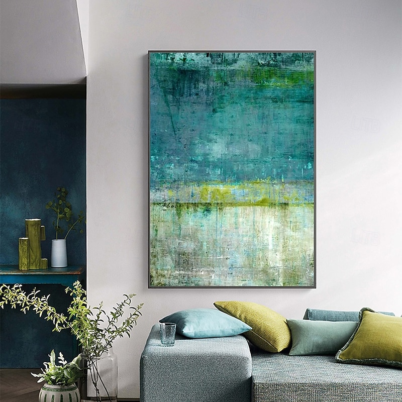 Mintura Handmade Green Abstract Oil Paintings On Canvas Modern Wall Art Room Decoration Picture For Home Decor Rolled Frameless Unstretched Painting2