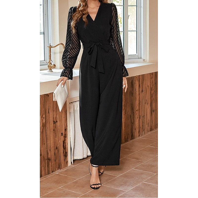 Women's Normal Black Dress Cocktail Dress Formal Dress Elegant Business Formal Office Work Street Slim Solid Color Long Sleeve V Neck Black Fall Winter