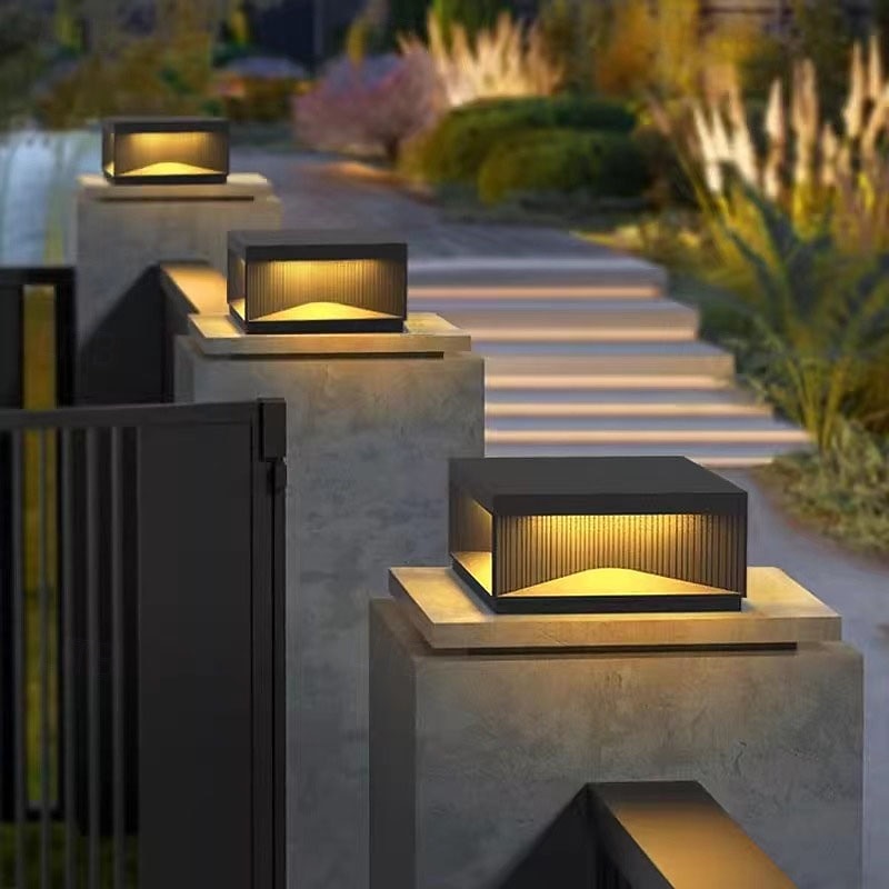LED Outdoor Post Lights Warm White 20/30/40cm Nordic Style Outdoor Column Lights Fence Post Cap Lights Waterproof IP54 for Deck Suitable for Door Stone Pillars Garden lamp Post 85-265V2