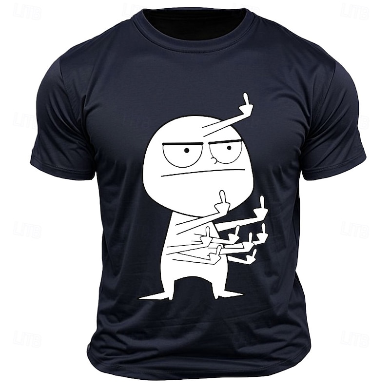 Men's Funny Humor T Shirt Tee Top 100% Cotton Short Sleeve Graphic Shirt Black White Dark Grey Comfortable Tee Street Sports Outdoor Fashion Designer Clothing