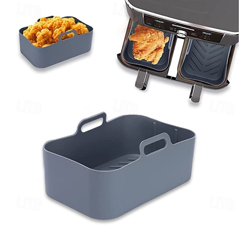1pc Air Fryer Basket, Air Fryer Silicone Pot, Air Fryer, Oven Liner with Handles, Fryer, Ovens, Microwaves, Dishwasher Safe