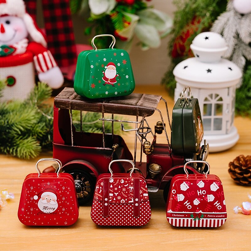 Christmas Decoration Supplies, Tin Handbag Candy Box, Children's Gift, Mini Tin Handbag2