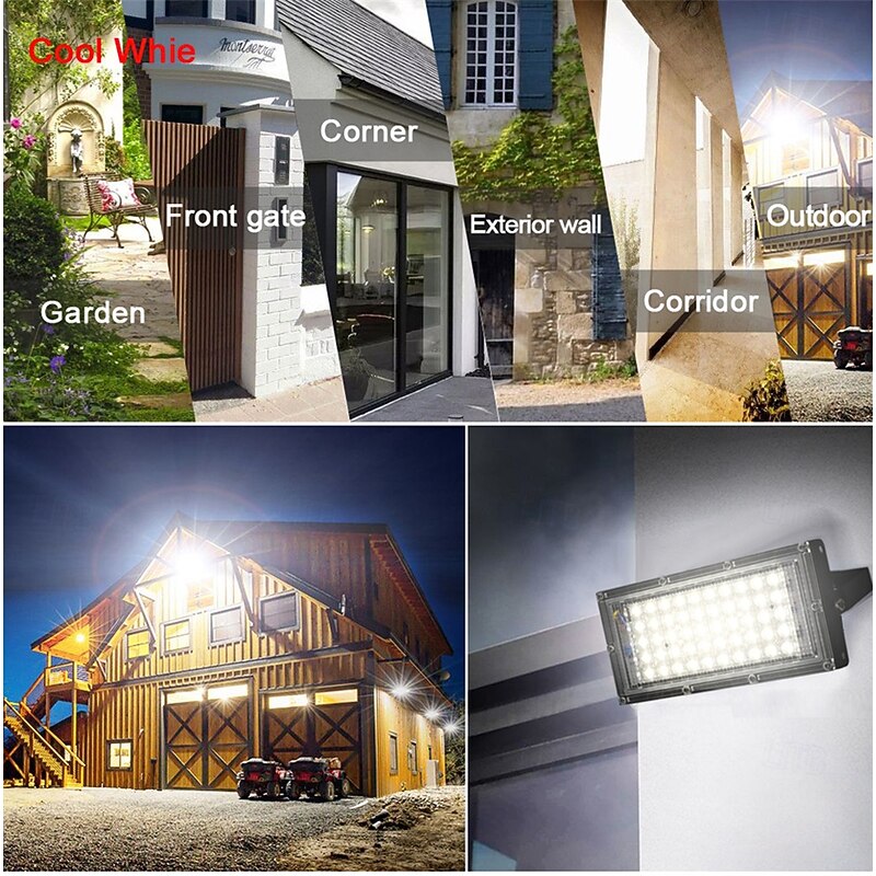 RGB LED Flood Light Waterproof IP65 AC 220V Spotlight Outdoor Garden Lighting Led Reflector Cast Light Floodlights 1/2pcs3