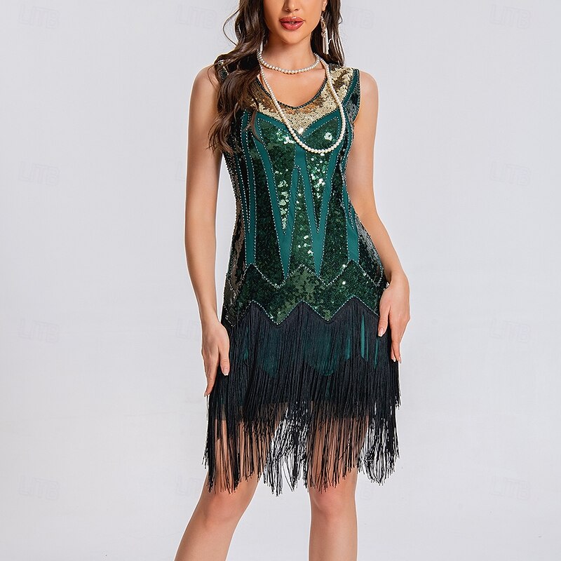 Latin Dance Dress Glitter Tassel Splicing Women's Performance Training Sleeveless High Polyester2