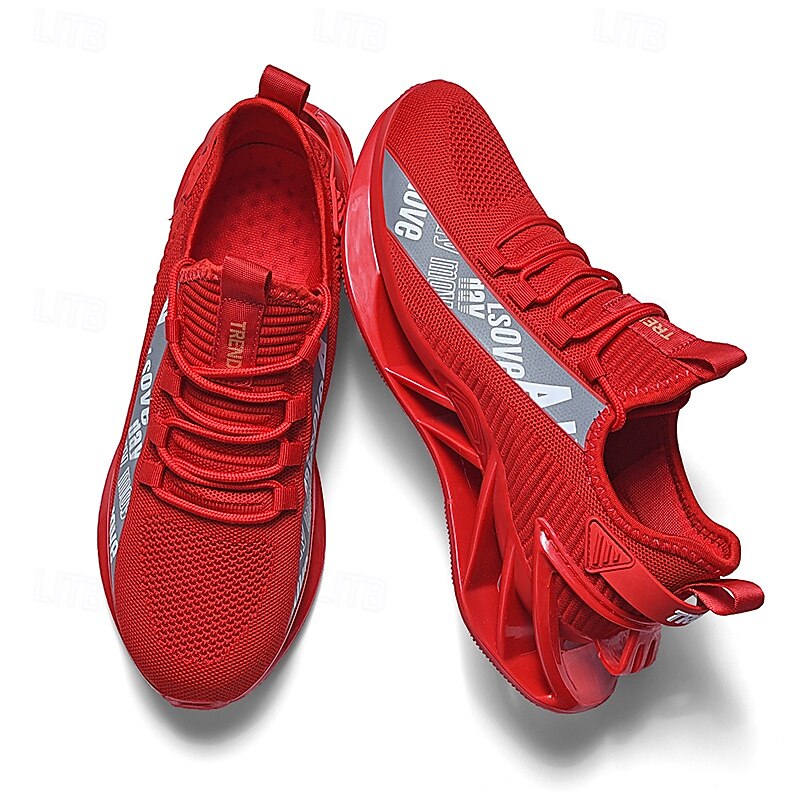 Men's High-Performance Athletic Sneakers in Vibrant Red – Lightweight, Breathable, and Durable Design for Running and Sports2