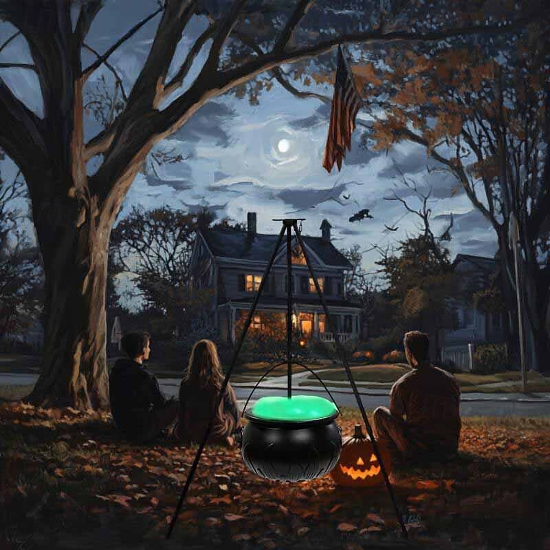Halloween Decorations Witch's pot Light for Indoor and Outdoor Courtyard Porch, Halloween Festival Atmosphere Decoration Props