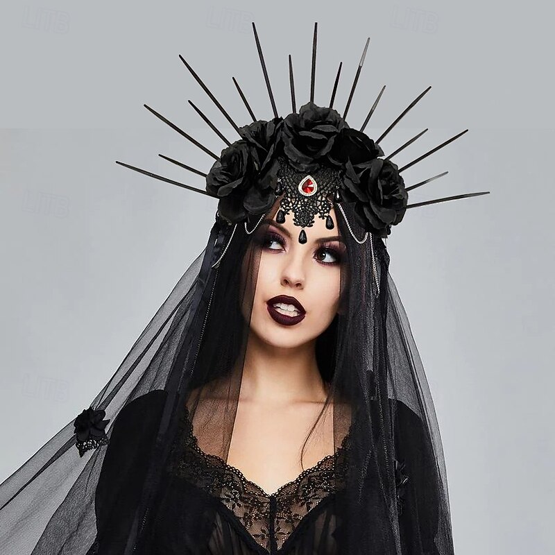 Ghost Bride Halloween Halloween Props Headband Halloween Horror Adults' Women's Halloween Carnival Easy Halloween Costumes Dress Up2