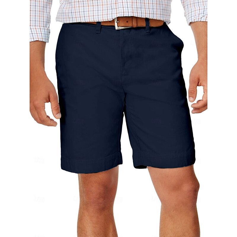 Men's Shorts Linen Shorts Dress Shorts Summer Shorts Plain Comfort Soft Outdoor Daily Going out Fashion Casual Black White3