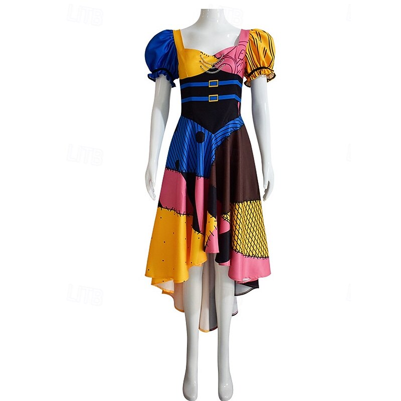 The Nightmare Before Christmas Sally Jack Skellington Halloween Group Couples Costumes Cosplay Movie Cosplay for Men's Women's Adults' Carnival Masquerade Event / Party Masquerade2