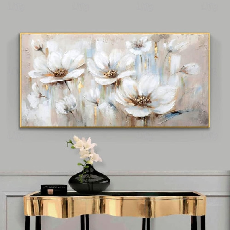 Handmade Oil Painting Canvas Wall Art Decoration Modern Abstract Flowers Texture  for Living Room Home Decor Rolled Frameless Unstretched Painting2