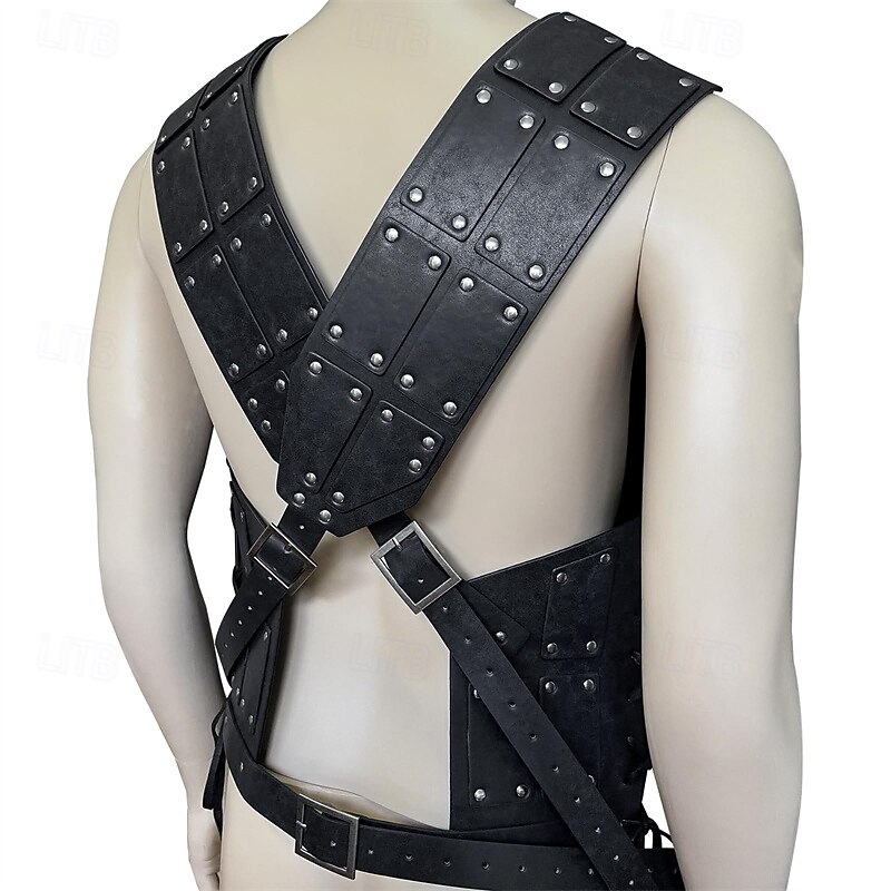 Medieval Renaissance Masquerade Warrior Rivet Fancy Dress Men's Viking Halloween Carnival Masquerade Performance Halloween Masquerade Adults' Vest4