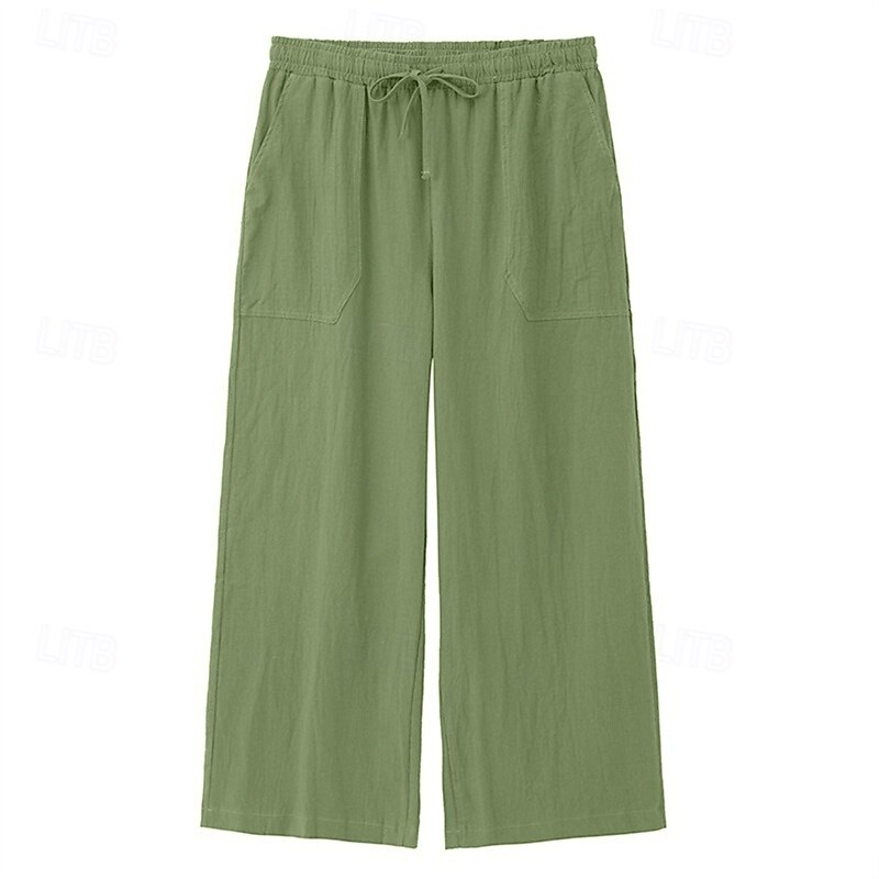 Men's Trousers Summer Pants Beach Pants Pocket Plain Comfort Soft Outdoor Daily Going out Fashion Casual White Navy Blue4