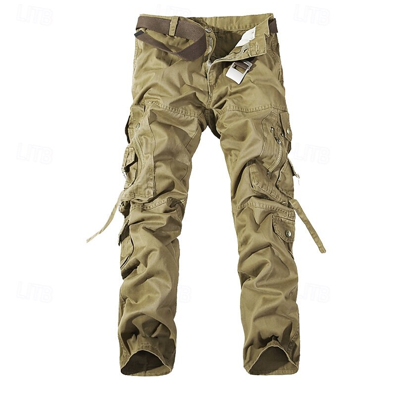 Men's Cargo Pants Tactical Pants Trousers Buttons Multi Pocket Plain Wearable Outdoor Daily Camping & Hiking Fashion Classic ArmyGreen Grass Green2