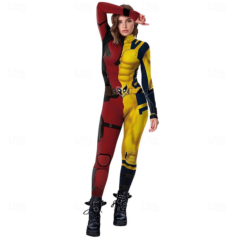 Couples Superhero Zentai Suits Costume Bodysuits Adults Men's Party / Evening Masquerade Easy Halloween Costumes4