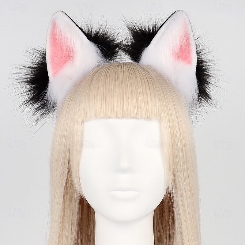 Fuzzy Fox Ears Headband Handmade Cos Costume With Realistic Features Cosplay Kawaii Props Carnival Head Accessories4