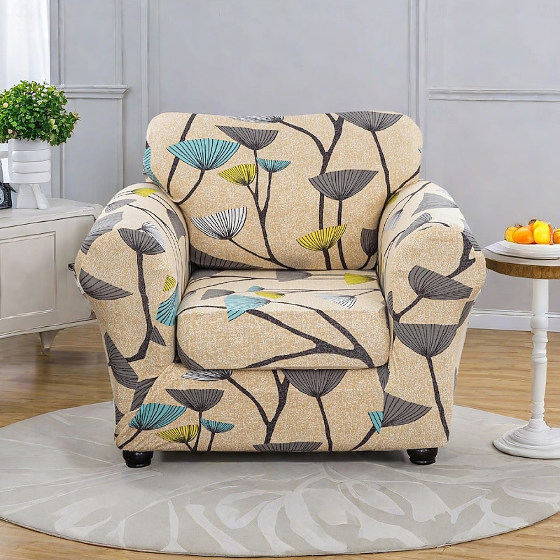Stretch Floral Armchair Cover Elastic Slipcover with Floral Pattern for a Stylish and Secure Fit Ideal for Protecting and Refreshing Your Armchair