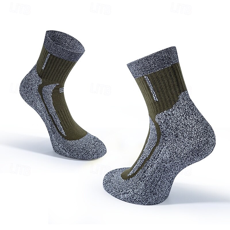 Men's 2 Pairs Multi Packs Socks Running Socks Casual Socks Long Socks Army Green Dark Blue Color Color Block Sports & Outdoor Daily Vacation Basic Medium Spring Fall Fashion Casual4