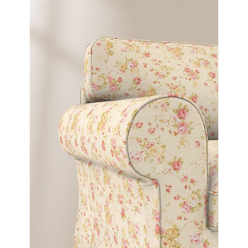 3 Seater Sofa Cover 100% Pure Cotton Floral Quilted Slipcovers for 3-Seater Sofa  LITB PRIME cover Ektcover4