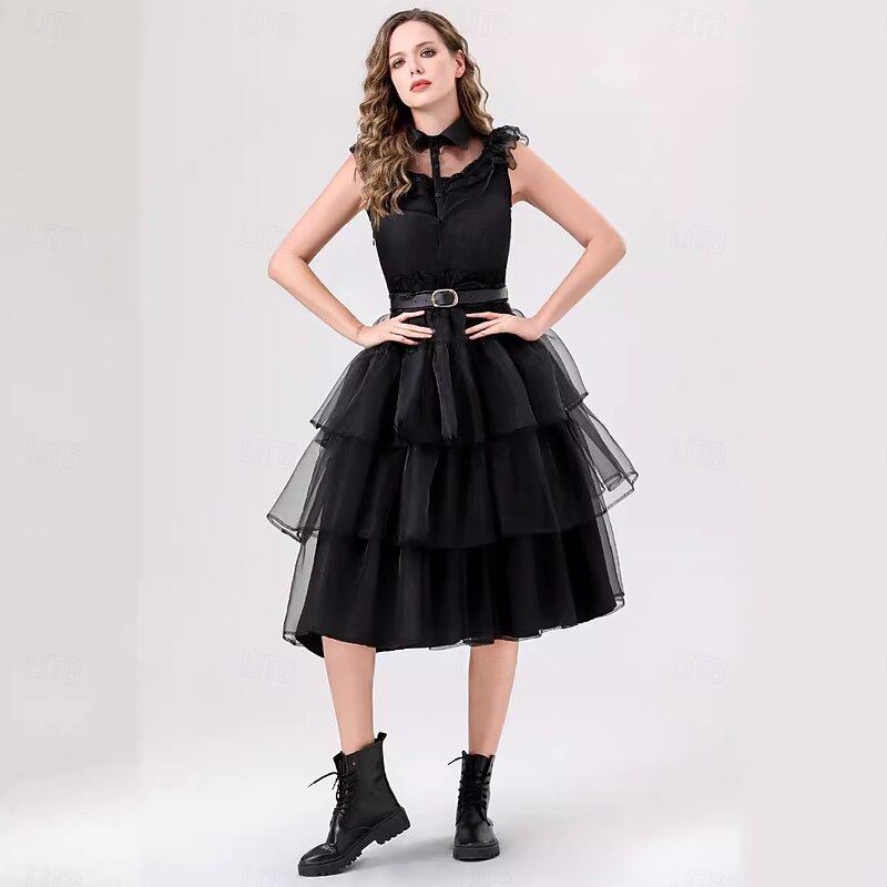 Gothic Horror Dark Academia Dress Tulle Dresses Punk & Gothic Movie Cosplay for Women's Adults Carnival Masquerade Party / Evening3