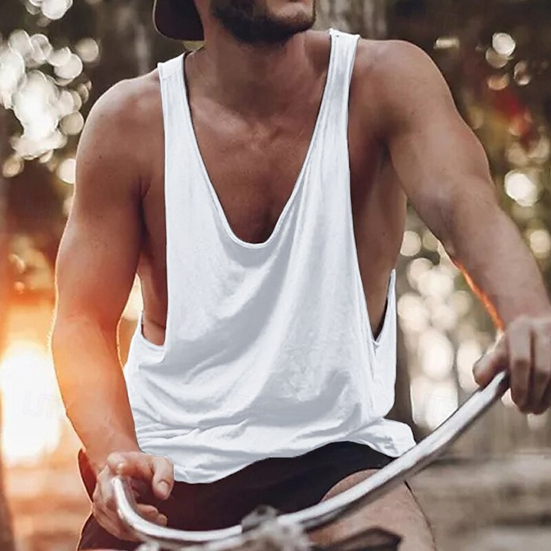 Men's Tank Top Vest Top Undershirt Sleeveless Shirt Sleeveless Crew Neck Summer Solid Color Simple Casual Comfortable Vacation Street Daily Black White Yellow Top Tee for Men2