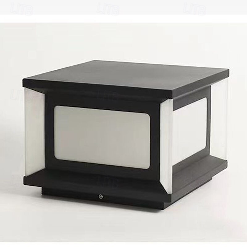 LED Outdoor Wall Light Warm White 30cm 1-Light Modern Pillar Light Acrylic Metal 20W Standards for Garden and Patio Posts Fence Deck Outdoor Fence Deck Cap Light 110-240V4