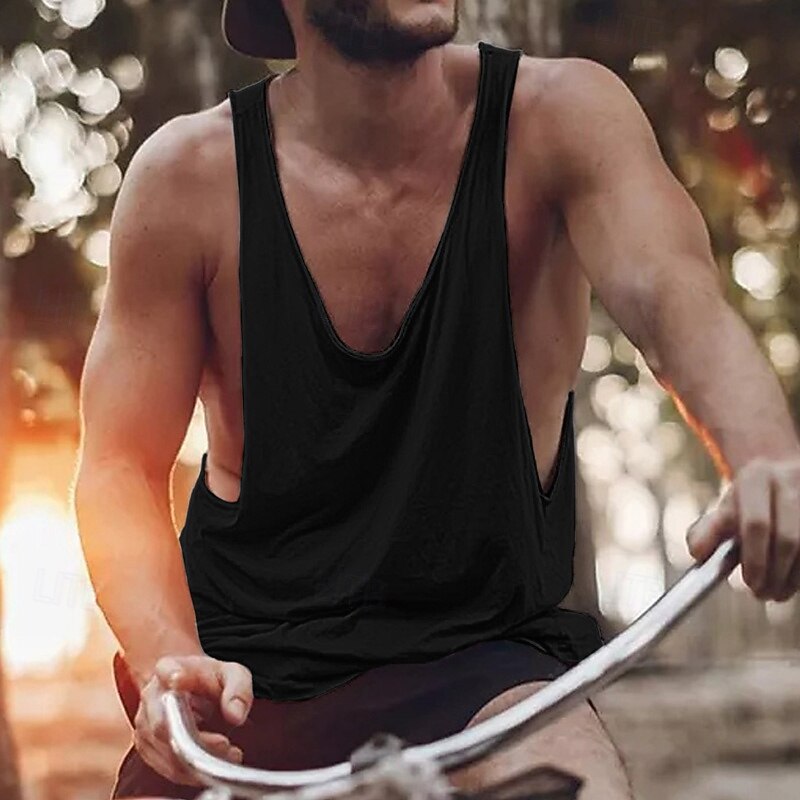 Men's Tank Top Vest Top Undershirt Sleeveless Shirt Sleeveless Crew Neck Summer Solid Color Simple Casual Comfortable Vacation Street Daily Black White Yellow Top Tee for Men4