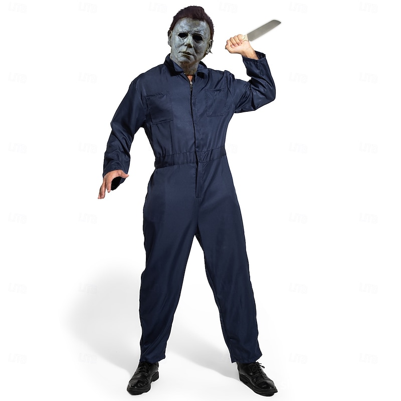 Halloween Michael Myers Costume Killer Mask Jumpsuit Group Family Costumes for Dad and Son Kids Adults' Men's Boys Scary Costume Performance Party Halloween Carnival Easy Halloween Costumes3