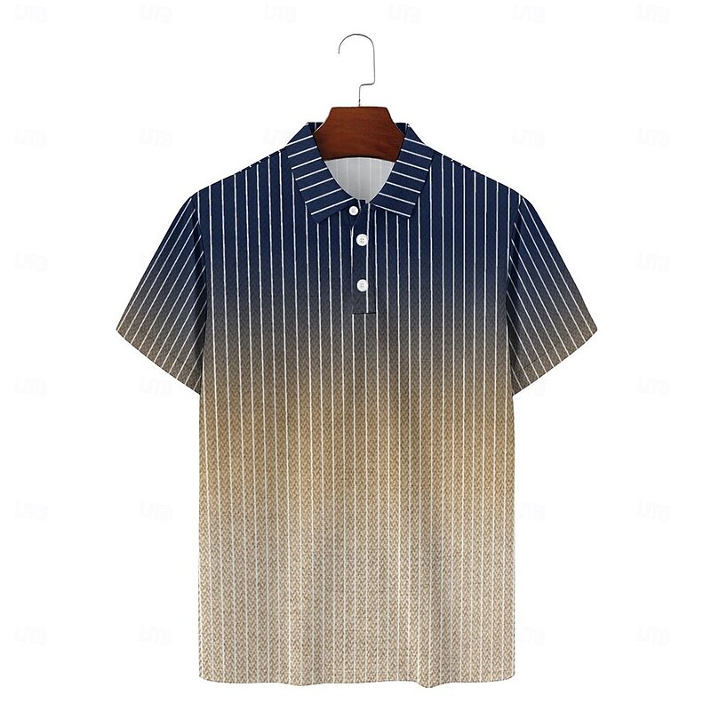 Casual Men's Polo Shirt Golf Polo Short Sleeve Daily Wear 95% Polyester 5% Spandex Short Sleeve Turndown Polo Shirts Brown Spring & Summer S M L Micro-elastic Lapel Polo4