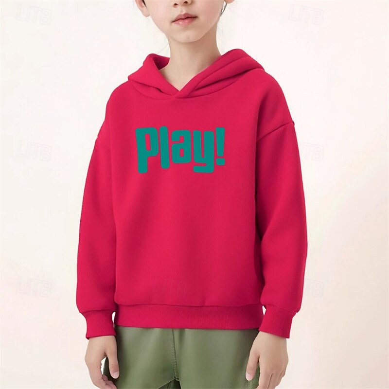 Boys Girls' 3D Letter Hoodie Long Sleeve Fall Winter Fashion Basic Kids 4-7 Years Hooded Outdoor Casual Daily Regular Fit2