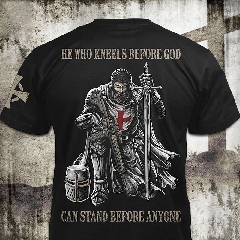 Men's Cross Letter Print T Shirt Tee Top 100% Cotton Short Sleeve Graphic Shirt Black Comfortable Tee Street Sports Outdoor Fashion Designer Clothing2